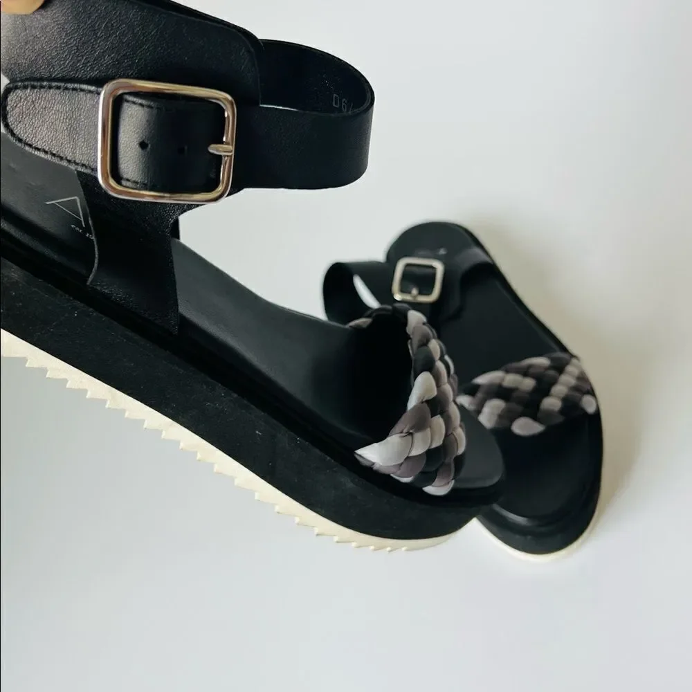 GL ATTILIO GIUSTI LEOMBRUNI Mirea Platform Ankle Strap Sandal In Nero/ Carbon